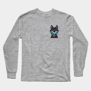 Celestial Fox Love - Cosmic Heart and Starry Night Sky Long Sleeve T-Shirt